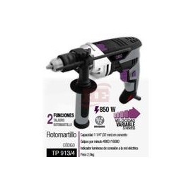 TP 913/4	Rotomartillo 1/2", 850 W, 120V