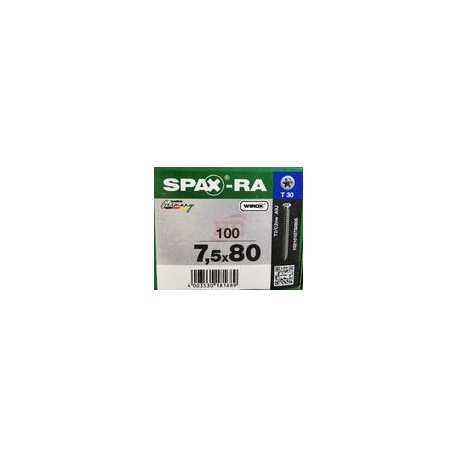 1021010750805   Spax-Ra   Tornillo R-A De Fijación En Concreto, Sin Taquete 7,5 X 80 Mm T 30