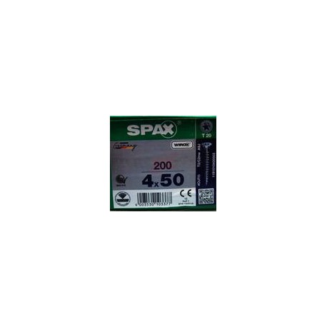 1191010400503   Spax T-Star Plus   Tornillo Spax Para Madera Torx 4 X 50 Mm T20